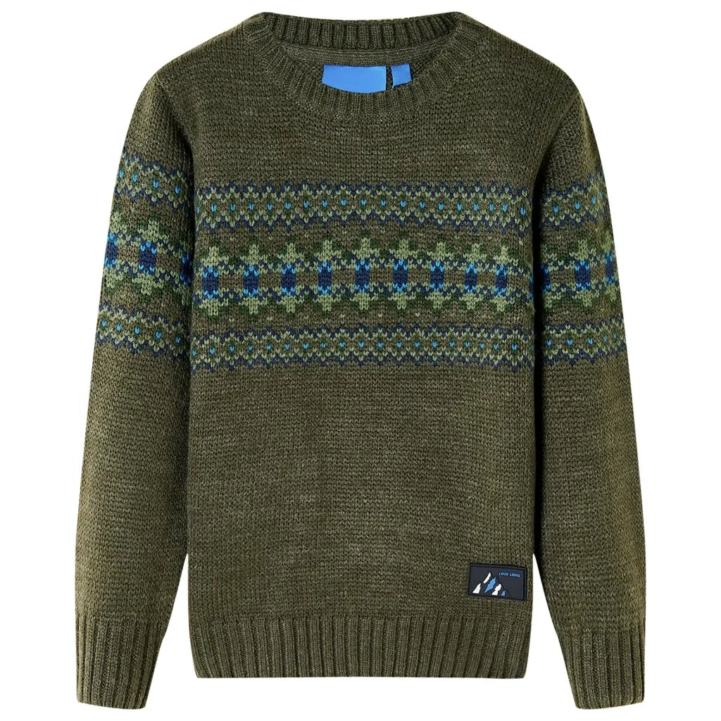 Maglione per Bambini Lavorato a Maglia Cachi 104 14485
