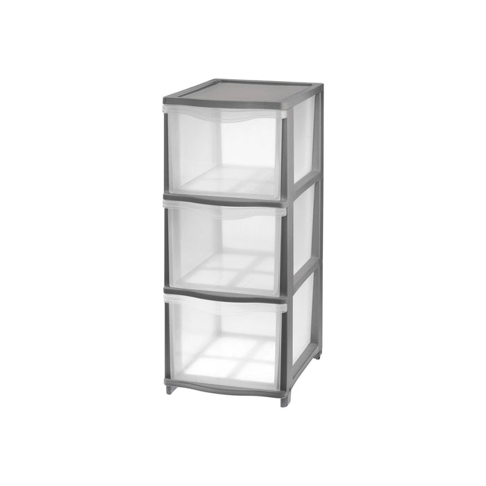 CASSETTIERA 'COVER LINE' colore trasparente/grafite  - TONTARELLI