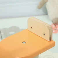 Cavallo a Dondolo a Forma di Asino per Bambini con Base Larga, in Legno, 59x27x43 cm, Verde Scuro e Arancione