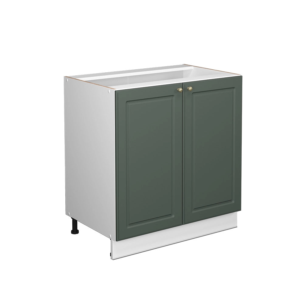 Mobile lavello cucina Fame-Line Verde-oro rustico/Bianco 80 cm con ripiano, senza piano di lavoro Vicco