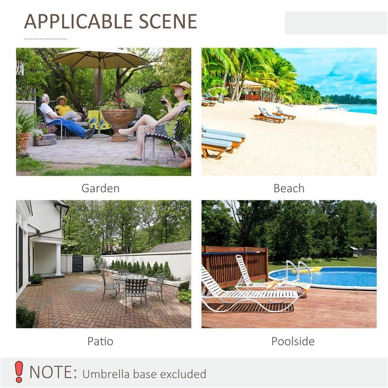 OMBRELLONE DA GIARDINO INCLINABILE PALO IN METALLO BIANCO CREMA