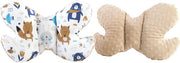 Supporto Cervicale per Bambini 100% cotone/Minky Supporto Cervicale per Auto, Bambini, Viaggi, Sdraio, Supporto Cervicale per Bambini (Animali Boho con beige Minky)