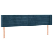 Testiera | Testata ad Orecchio Blu Scuro 163x16x78/88 cm in Velluto