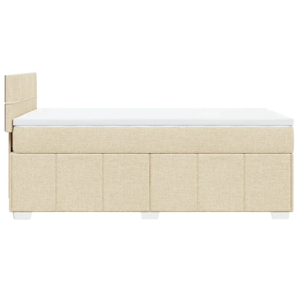 vidaXL Giroletto a Molle con Materasso Crema 90x190 cm in Tessuto