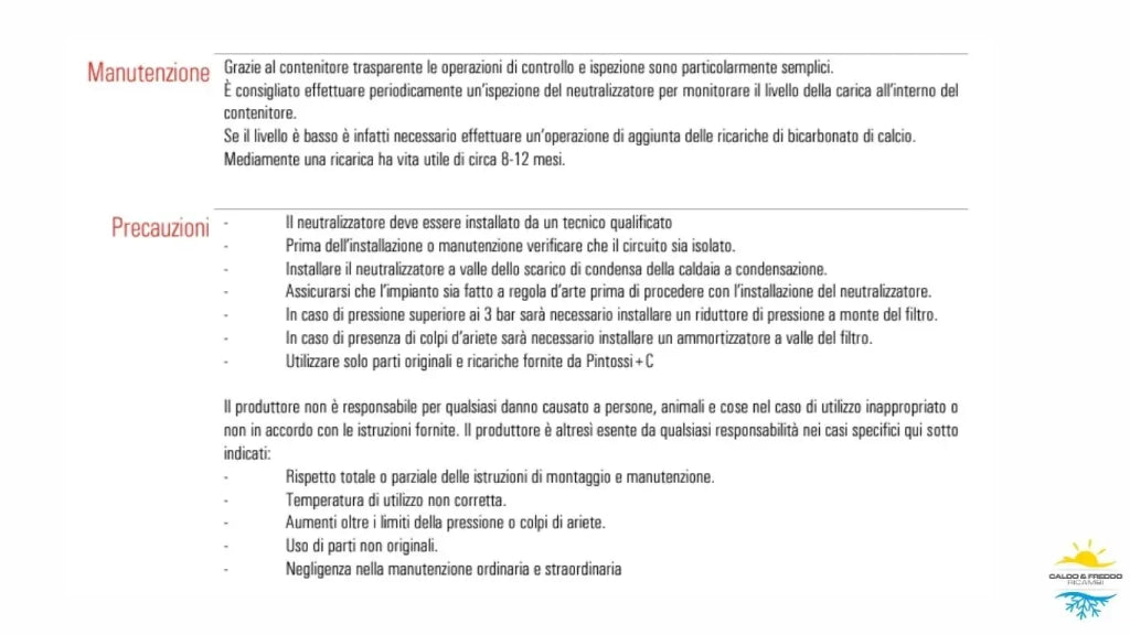 Filtro Neutralizzatore di Condensa Acida per caldaie a condensazione con carbonato di calcio