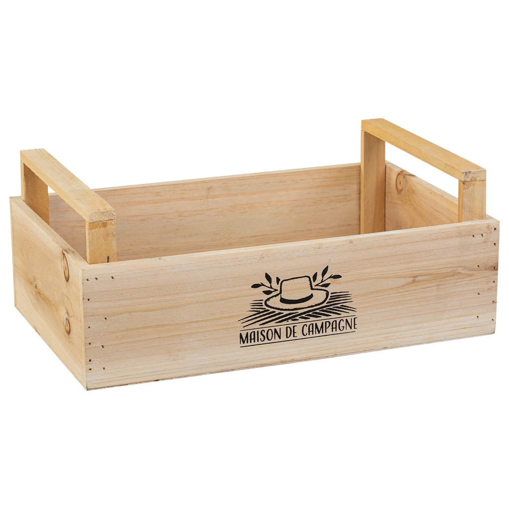 Cesto in legno marrone 33x21x9/13 h