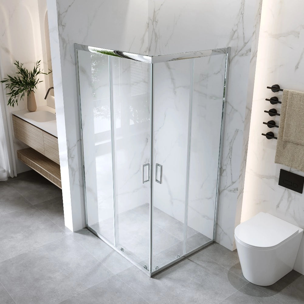 Cabina Doccia Angolare Scorrevole 70x90 Cm H 185 cm Vetro Trasparente 6 mm | Kiro