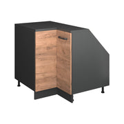 Mobile cucina angolare per sottotetto R-Line Rovere dorato/Antracite 75.6 cm con 1 porta, carcassa dell’armadio profondità 60 cm Vicco