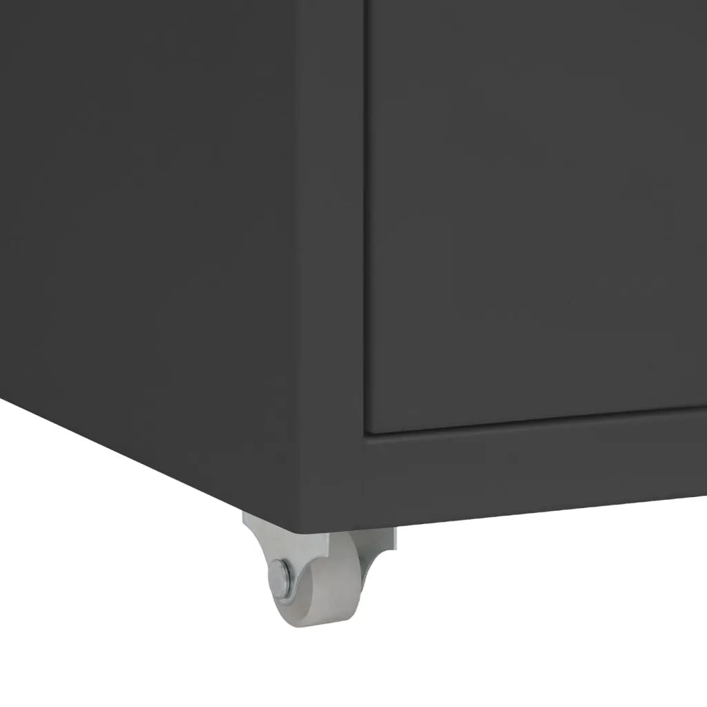 Schedario Mobile Antracite 28x41x69 cm in Metallo 335919