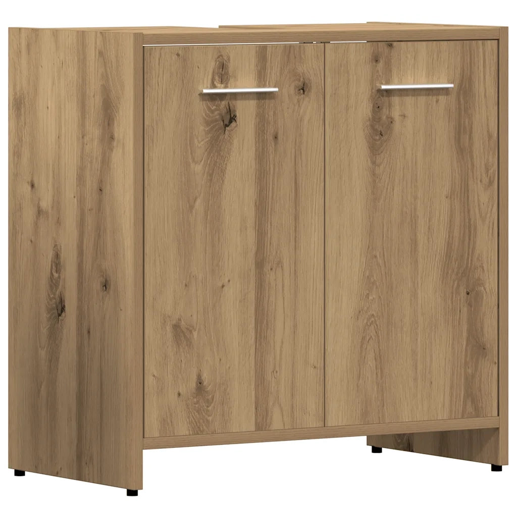 Set Mobili da Bagno 4 pz Rovere Artigianale Legno Multistrato 3328942