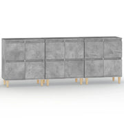 Credenze 3pz | Madia | Buffet da pranzo | Armadio da pranzo Grigio Cemento 60x35x70 cm in Legno Multistrato