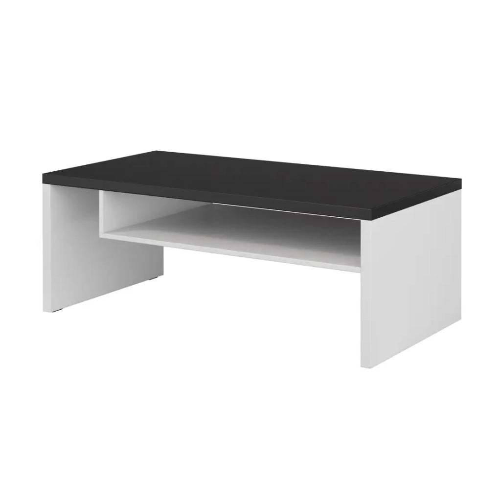 Set di 4 mobili collezione HAVANA colori bianco e nero. Mobile TV XL, vetrina, tavolino, scaffale