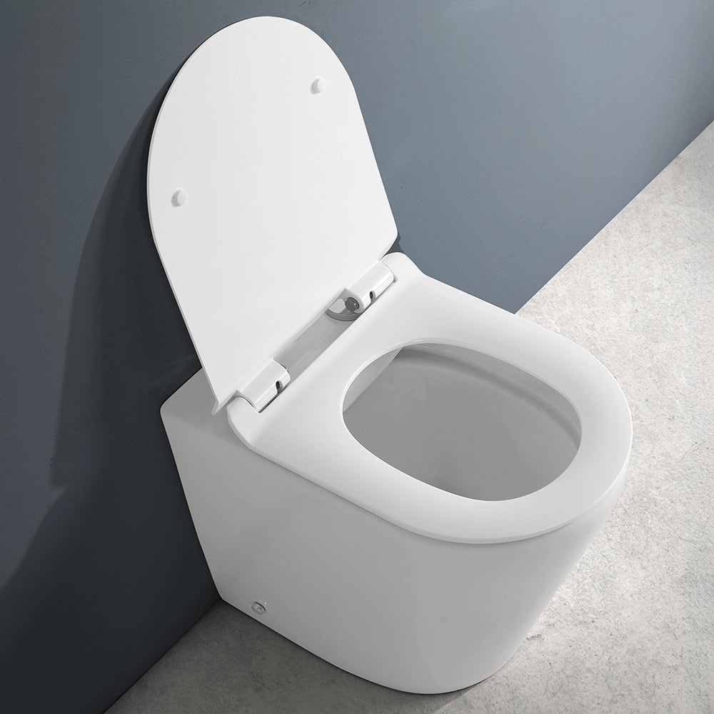 Copriwater bianco design tondo con chiusura soft close e sgancio rapido per sanitari Ukra