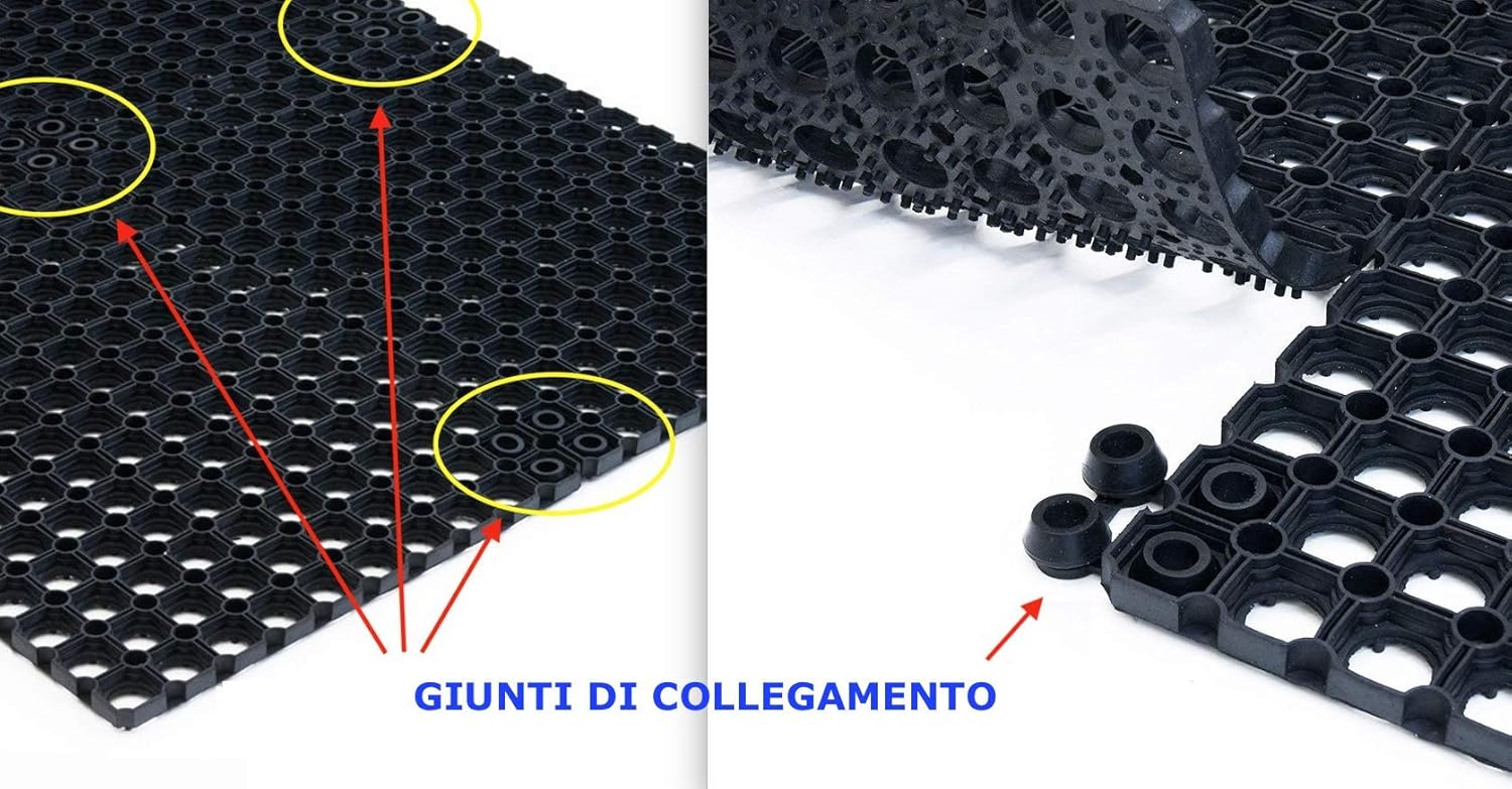 ZERBINO NIDO APE MODULARE COMPOS  GOMMA NERA CM 50X100
