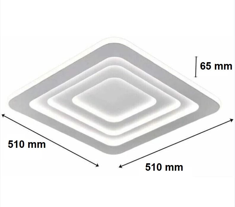Lampadario Plafoniera Illuminazione quadrata Led Moderno 64W Luce Per Soffitto con telecomando