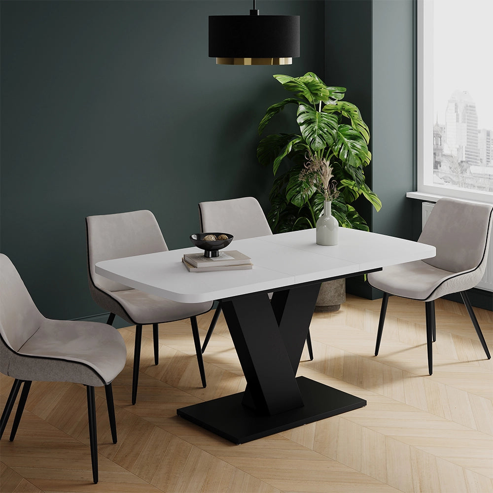 Vicco tavolo da pranzo allungabile Bianco/nero 120 x 80 cm estensibile