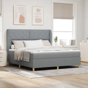 Letto a molle con testiera Grigio chiaro 200 x 180 cm Tessuto 3340830
