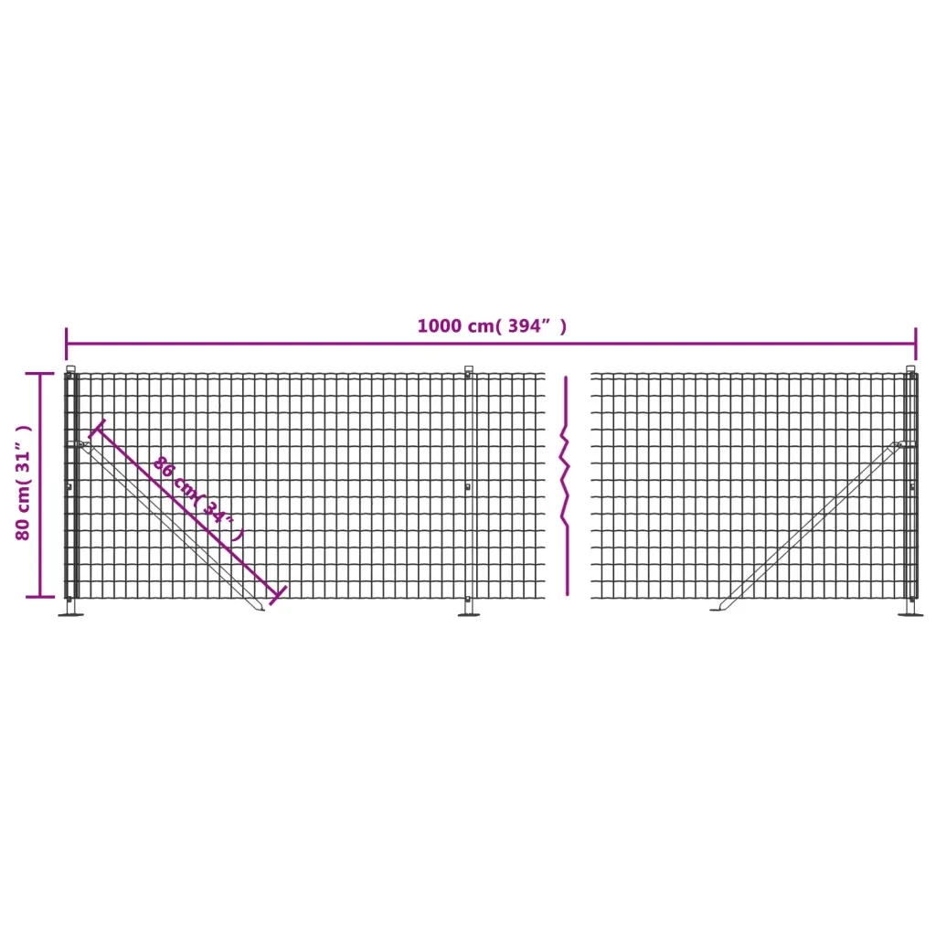 Recinzione Metallica con Flangia Antracite 0,8x10 m 154288