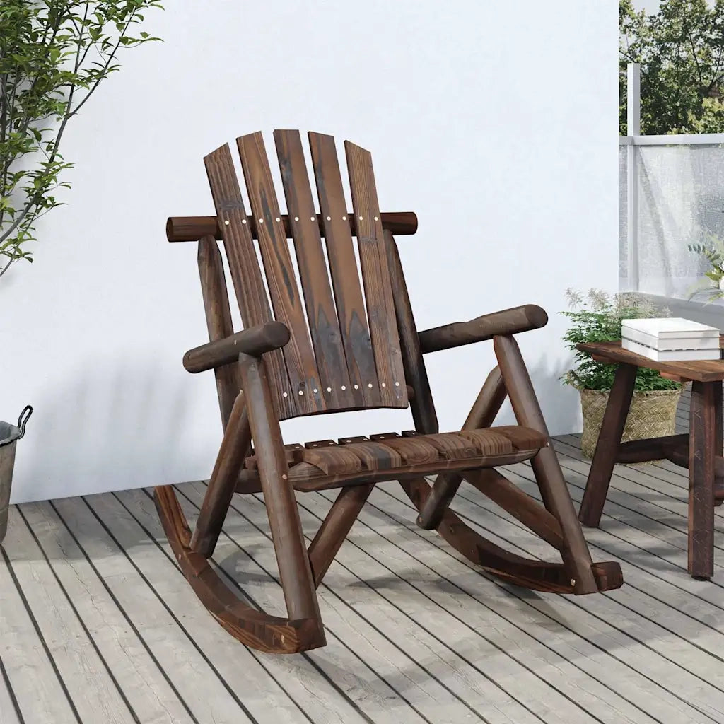 Sedia da patio-Sedia a Dondolo Giardino 69x96x101cm Legno Massello Abete Rosso