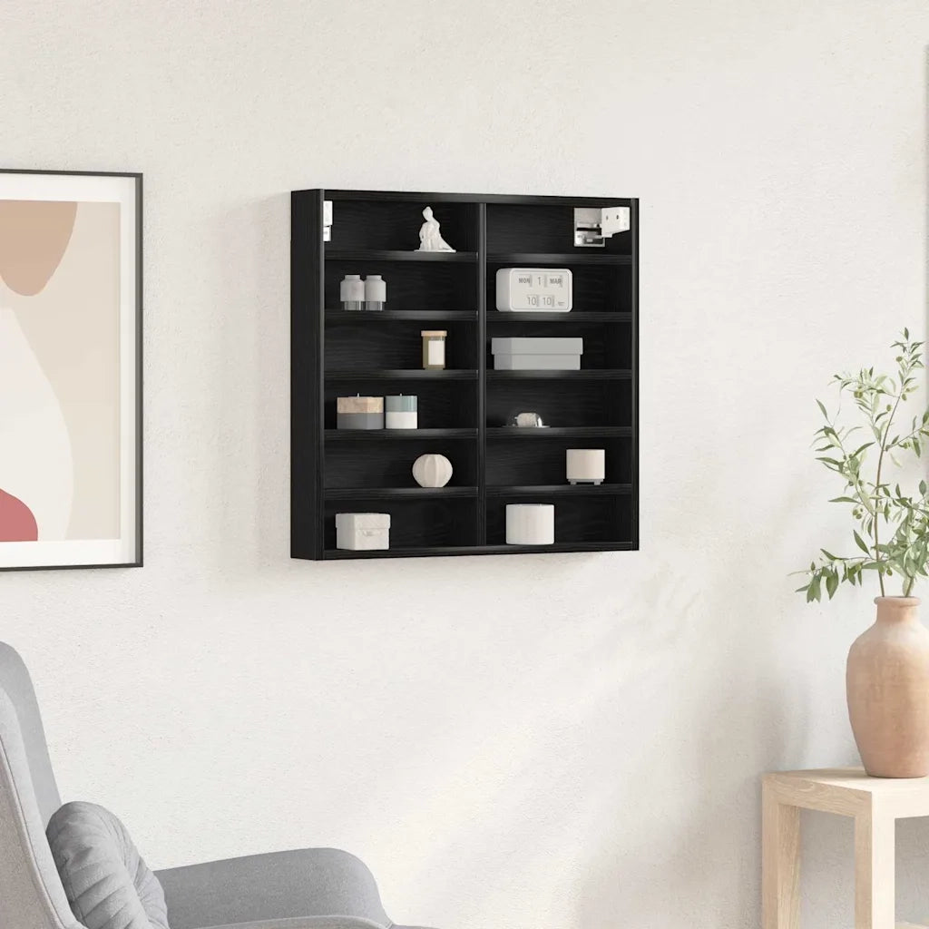 Vetrina Rovere Nero 60 x 8,5 x 58 cm Legno multistrato 869191