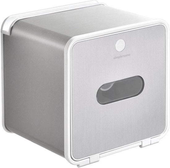 Supporto per Carta igienica senza forare il muro con pannello, sigillato con colla acqua resistente o forando (Argento, SUS304+ABS plastica)