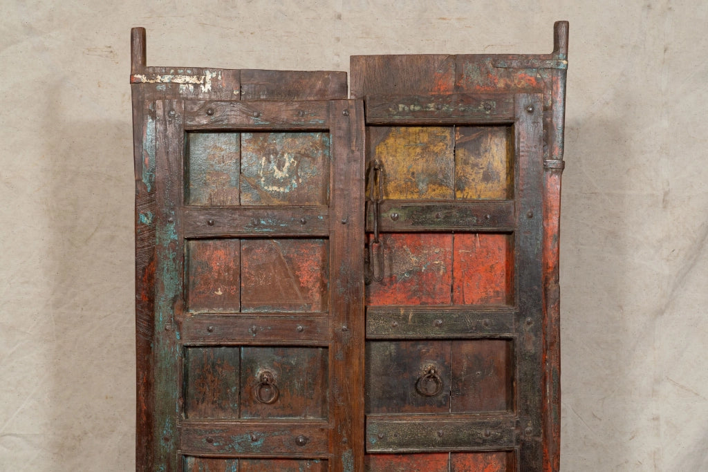 Biscottini Porta portone in legno massello e ferro da interno o da esterno vecchia e antica medievale scorrevole