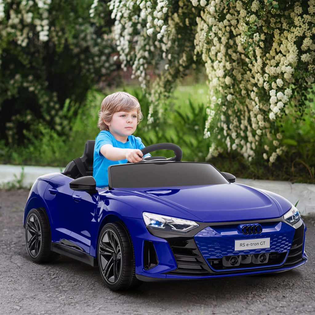 Auto elettrica per bambini 12V Audi RS E-tron GT con radiocomando effetti sonori e luminosi blu