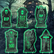 Decorazioni per Halloween Opacizzanti da Esterno/Interno - 6 Pezzi - Materiale PP-Hol Karton Duraturo - Facile da Assemblare - Atmosfera Spettrale