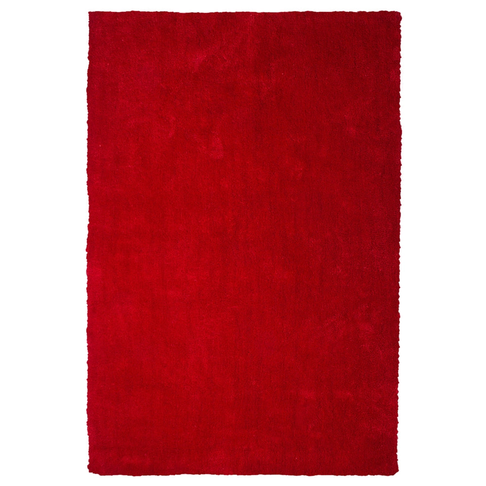 Tappeto Shaggy Rosso 140 x 200 cm Moderno Tappeto Rettangolare Trapuntato a Pelo Lungo
