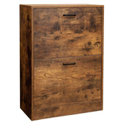 Scarpiera a 2 scomparti mobiletto d'ingresso divisorio regolabile 12 paia di scarpe da donna o 8 da uomo 60 x 24 x 835 cm stile industriale marrone rustico 12_0002634