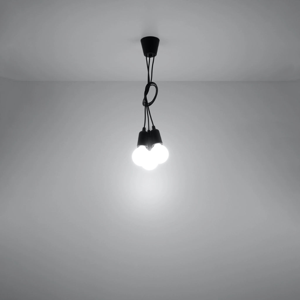 Lampada a sospensione DIEGO 3 nero