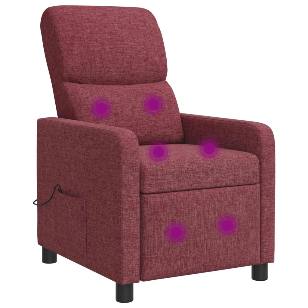 Divano Sedia-Poltrona reclinabile Rosso Vino Tessuto 626722