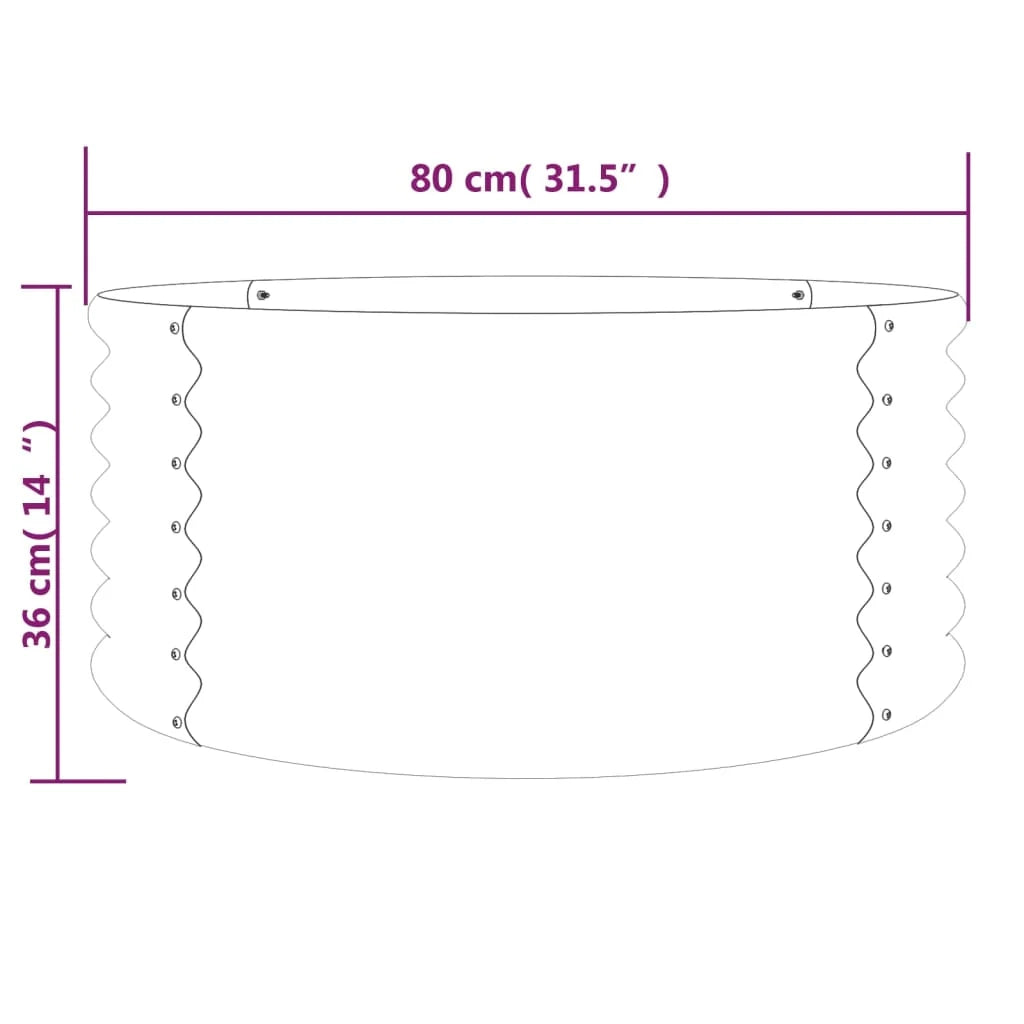 Fioriera rialzata per piante e fiori terrazza giardino acciaio verniciato a polvere 80 x 80 x 36 cm argento 02_0038578