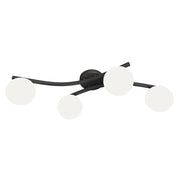 Lampada a sospensione Opus in acciaio nero opaco e vetro