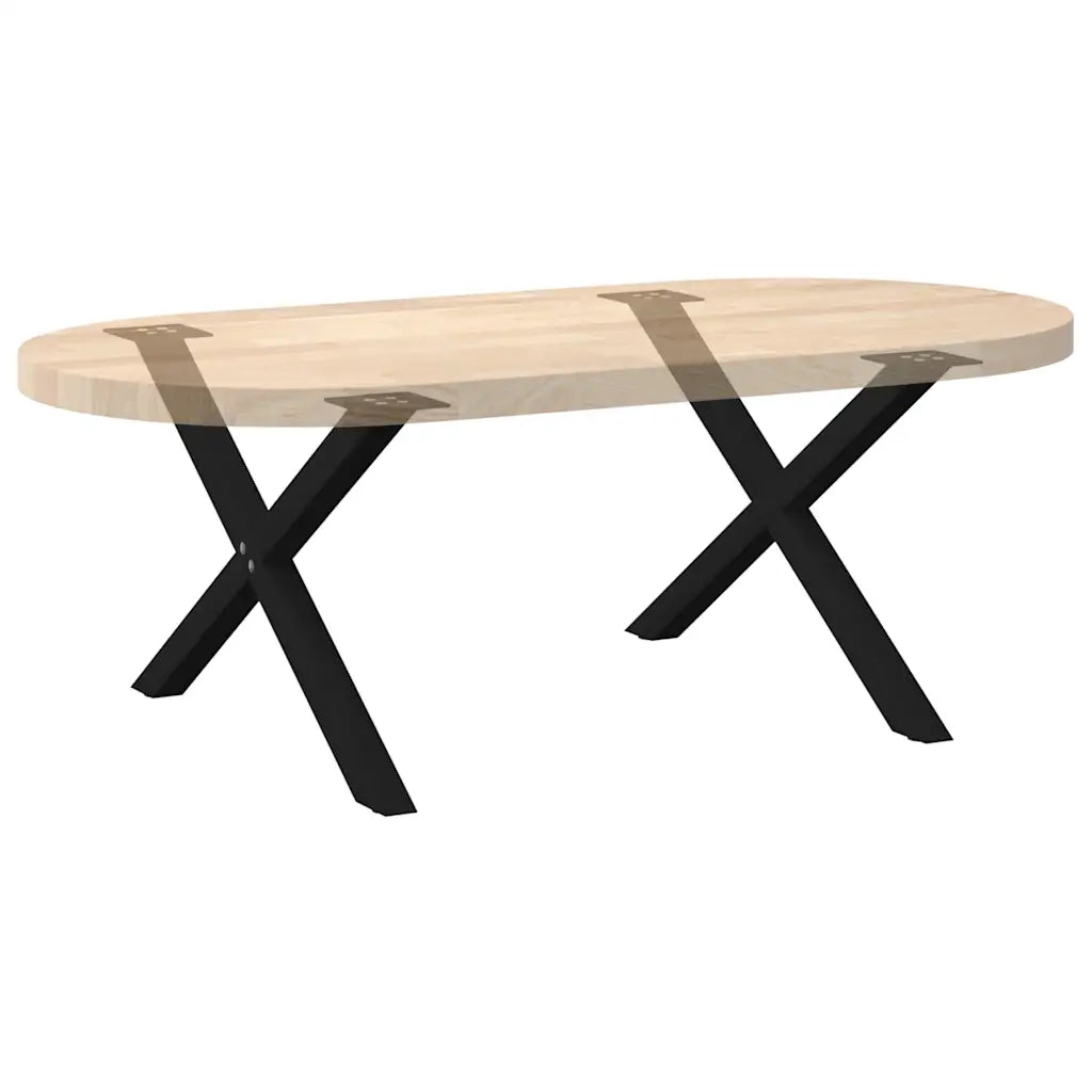 Gambe per Tavolino da Caffè a Forma di X 2 pz Nere 70x(42-43) cm Acciaio 4012904