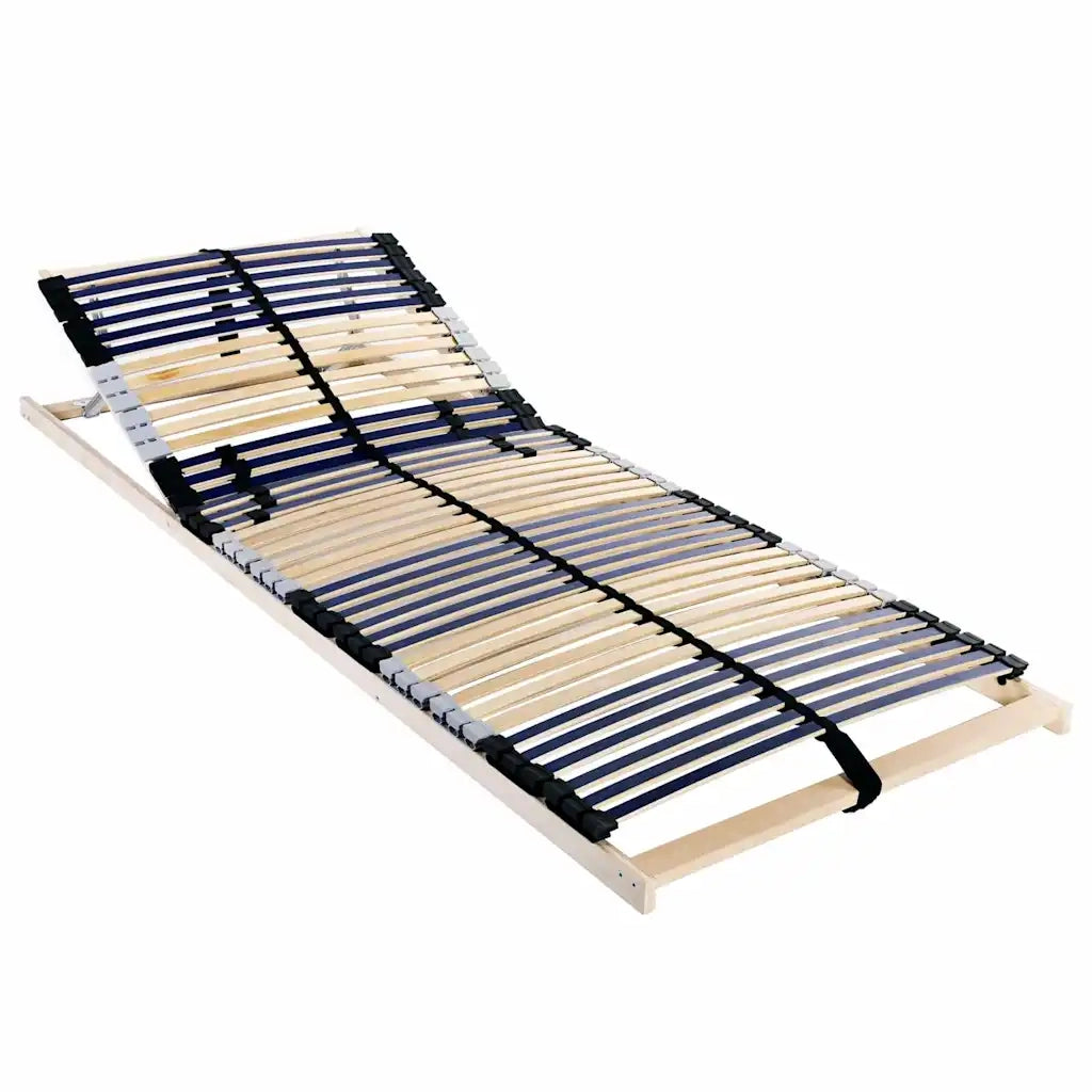 vidaXL Base a doghe Marrone 90 x 190 cm Legno massello di faggio