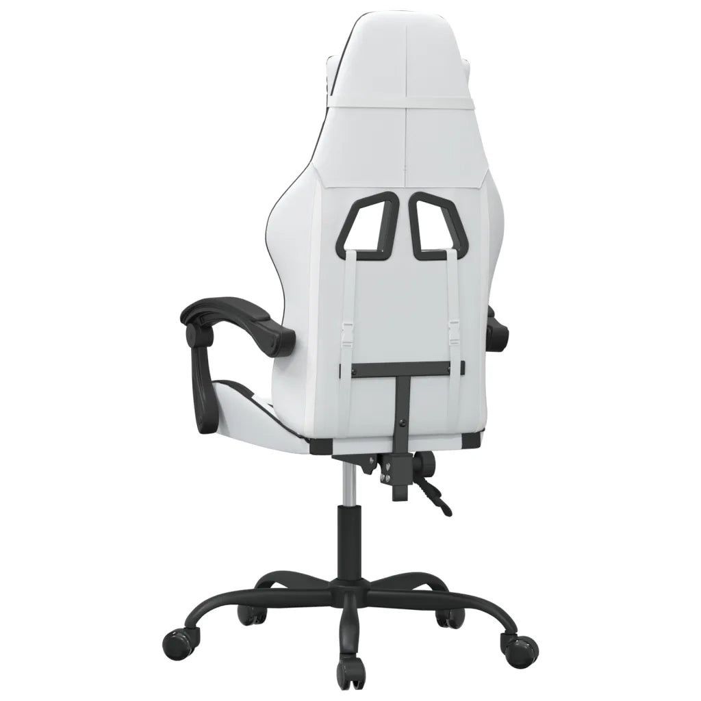 Sedia da Gaming | Sedia da e-sports Girevole Bianco e Nero in Similpelle