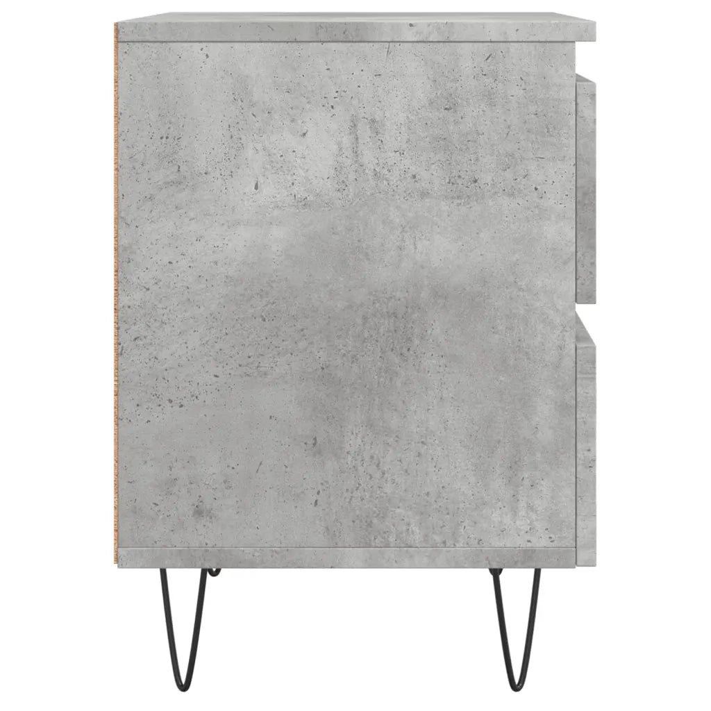 Comodino | Armadio da Notte | Mobiletto da notte Grigio Cemento 40x35x50 cm in Legno Multistrato
