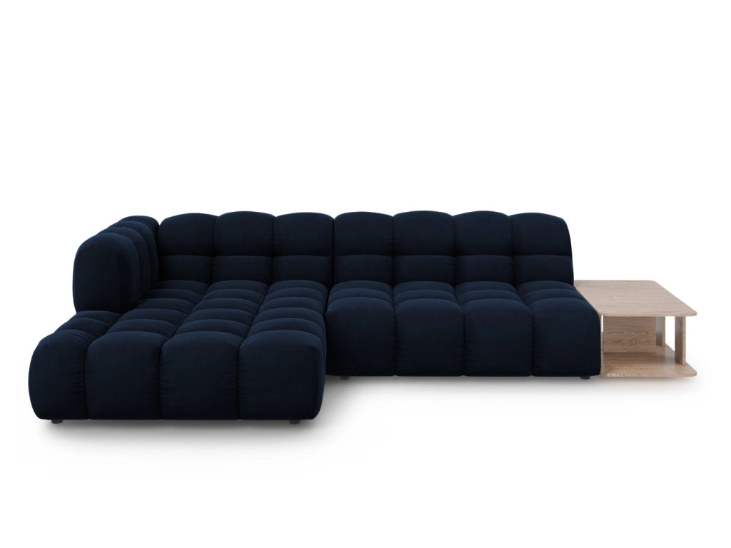 Cosmopolitan Design - Divano angolare modulare sinistro "Sky" 4 posti in velluto blu reale 