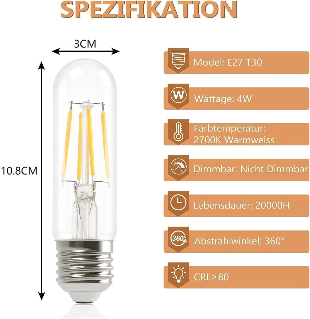 ZMH Bombilla LED  Bombilla LED Bombilla de estilo antiguo Bombilla de bajo consumo 4W
