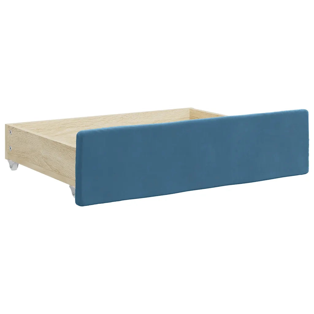 Cassetti da Letto 2 pz Blu in Legno Multistrato e Velluto CFW6794306