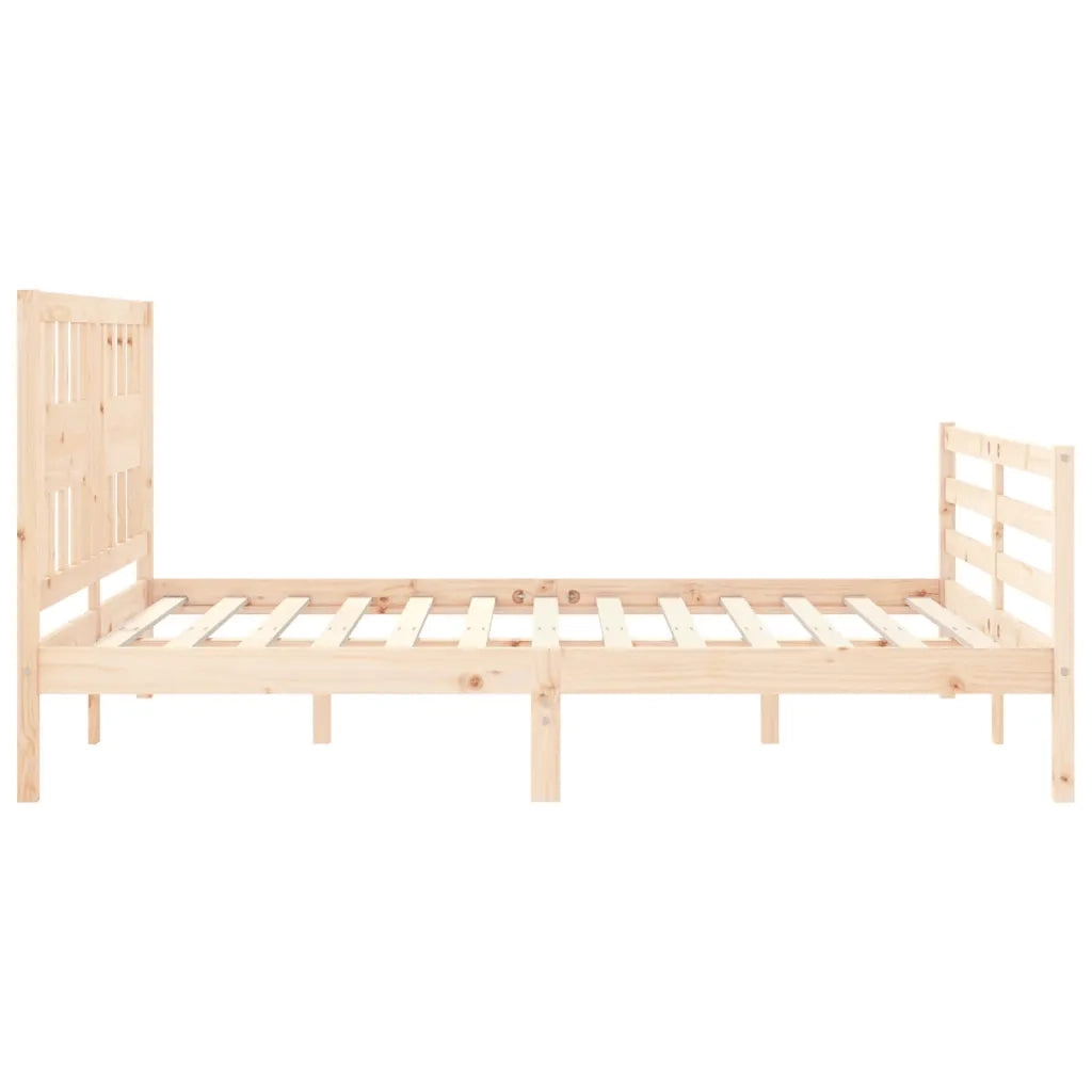 Giroletto con Testiera-Struttura Letto con testiera 160x200 cm in Legno Massello 358688