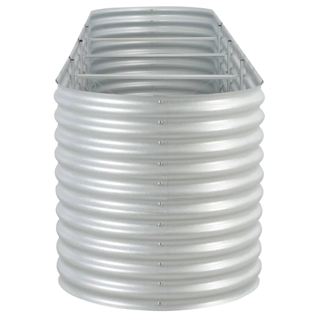 Fioriera rialzata per piante e fiori giardino 400 x 80 x 81 cm acciaio zincato argento 02_0001052