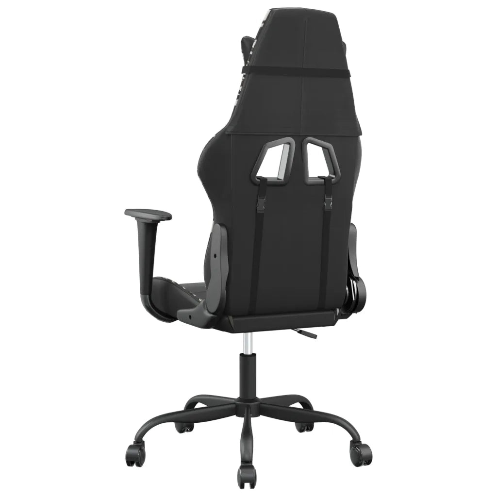 vidaXL Sedia da Gaming Massaggiante Nero e Mimetico in Similpelle
