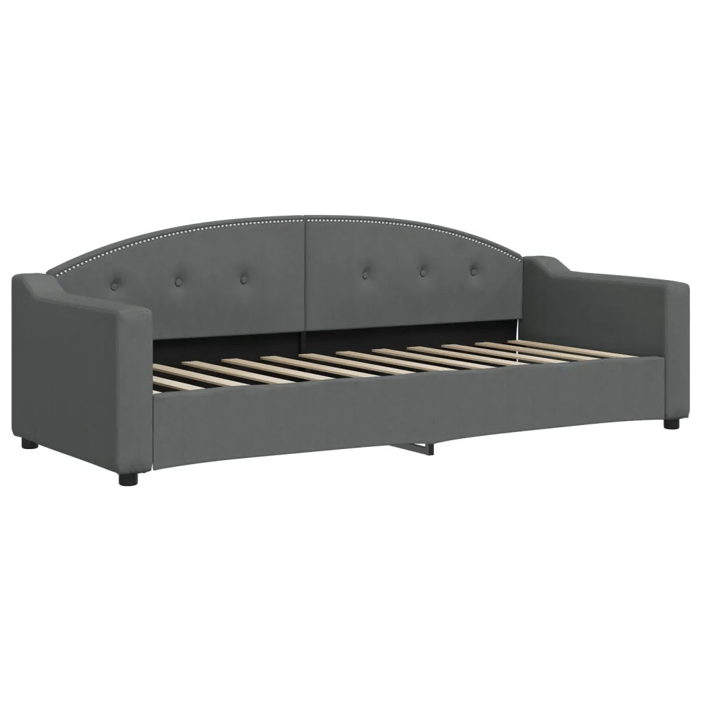 Divano Letto Estraibile Materassi Grigio Scuro 80x200cm Tessuto
