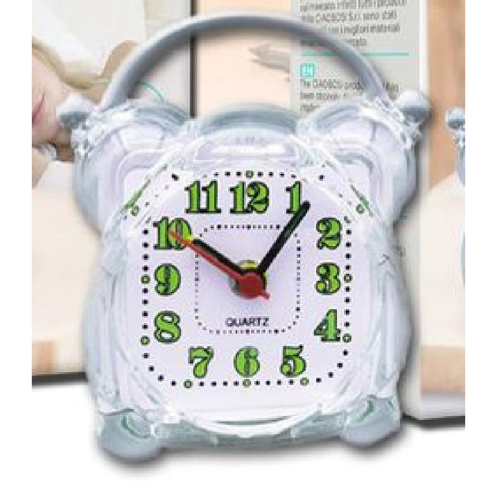 Trade Shop - Sveglia Analogica Orologio Alarm Clock Luce Notturna Funzione Muto Tavolo Tx-9122 -