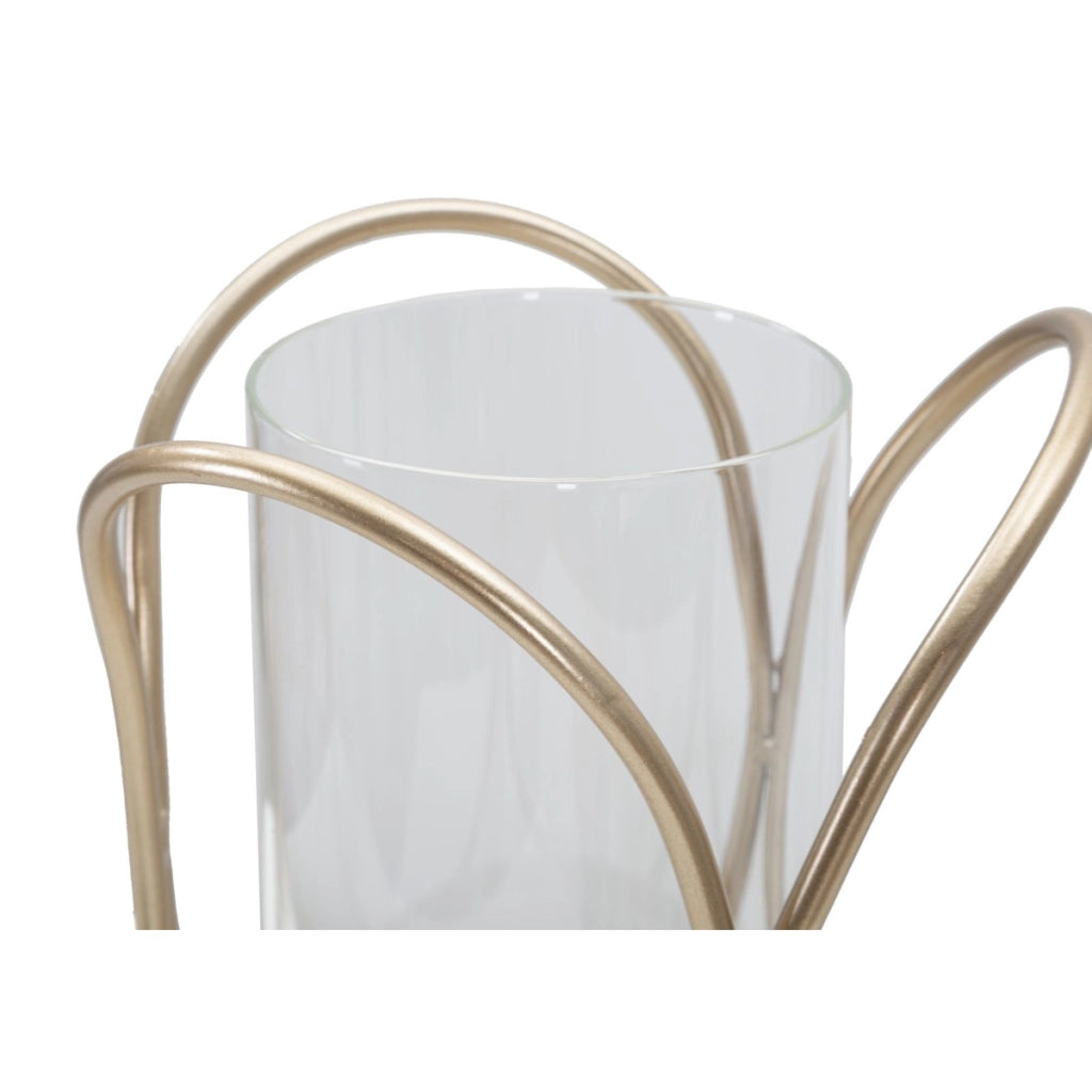 Portacandela VKH349, Marrone, Metallo, 16x16x21,5 cm