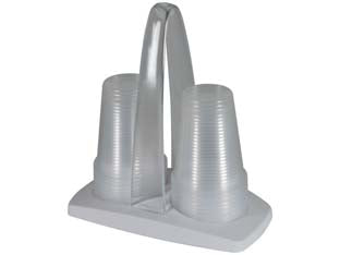 PORTABICCHIERI IN PLASTICA BIANCO- - cm.20x11x18,5 - 4 pezzi