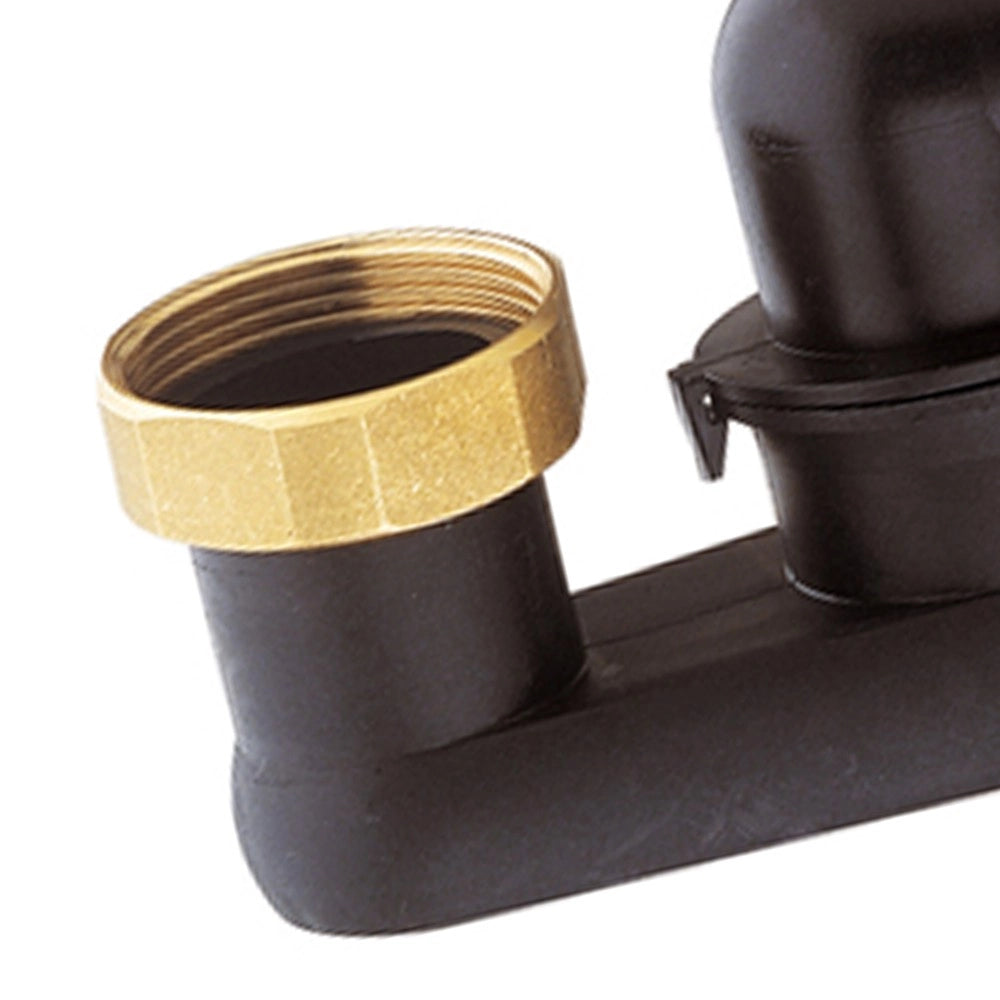 Sifone in plastica regolabilecon dado ottone 1 1/4, 1 1/2 per colonna, con scarico ad innesto diam. 40, diam. 50