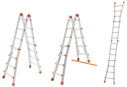 Marchetti SCALA TELESCOPICA IN ALLUMINIO SQUADRA PIU' Gradini NÂ°6+6 H max cm. 630